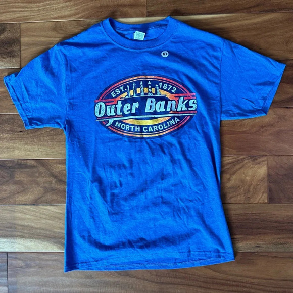 Outer Banks North Carolina Blue Graphic Tee size Small - Picture 1 of 2
